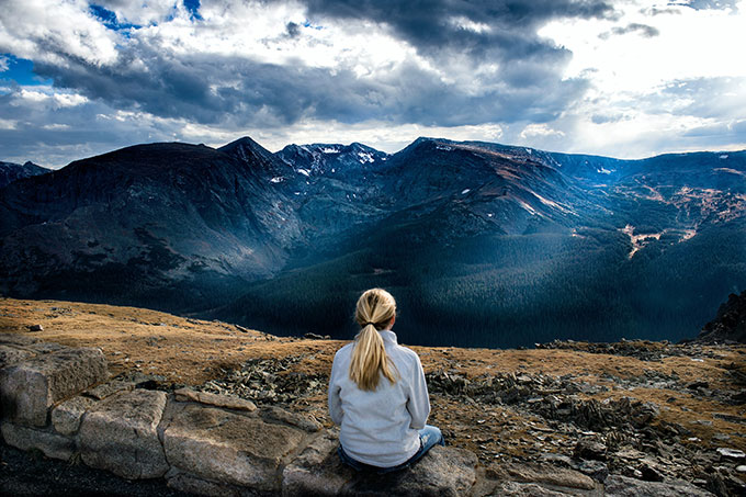 Woman sitting in nature